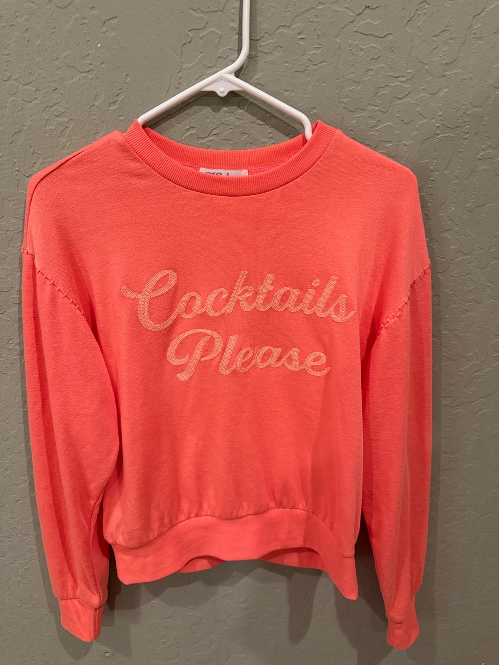 PJ Salvage Coral 'Cocktails Please' Crewneck Sweatshirt